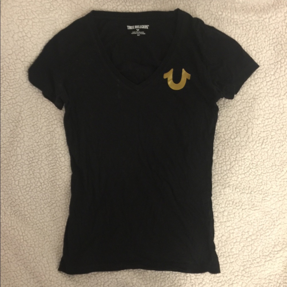 Black and Gold True Religion Tee